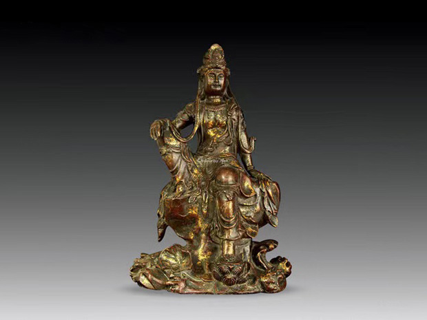 Mud Gold Free Guanyin Bronze Buddha Statue