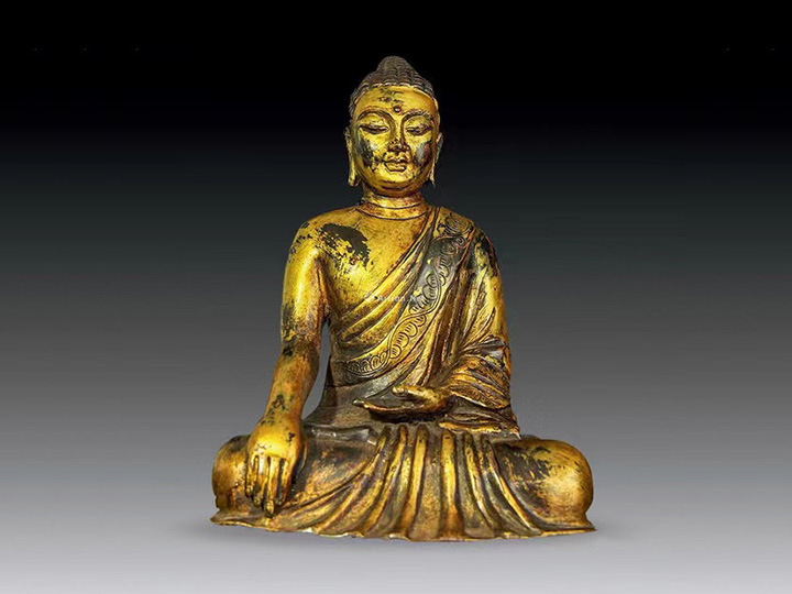 Gilded Infinite Life Buddha Sitting Statue