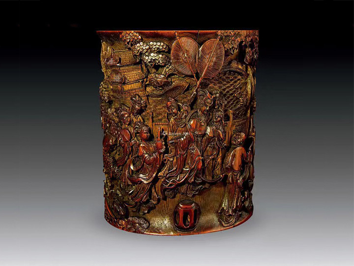 Shi Xiangyun Drunken Bamboo Carving Pen Holder