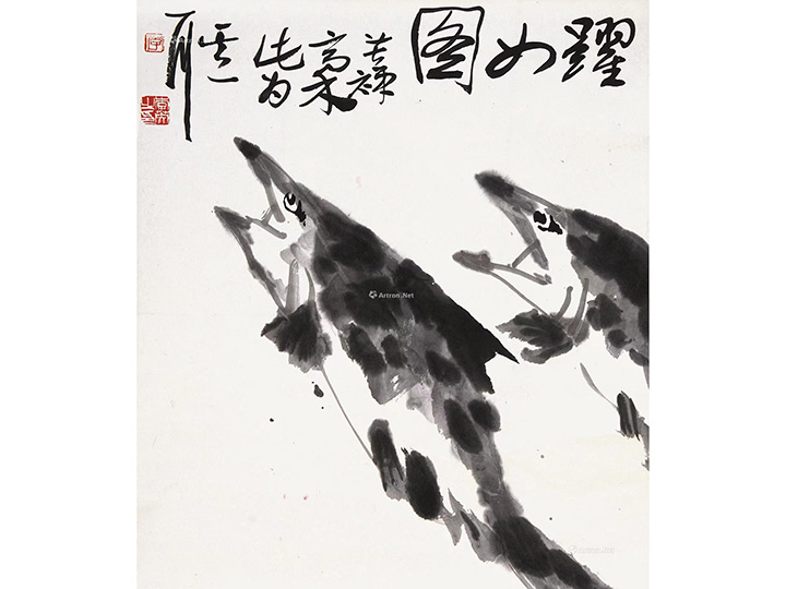 Li Kuchan Jumping into the Water Diagram Vertical Axis