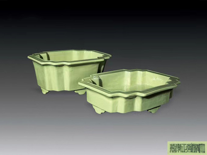 Lemon Yellow Glazed Square Flowerpot Holder